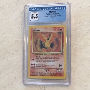 Moltres Pokémon 12/62 Holo Fossil 1999 CGC 5.5